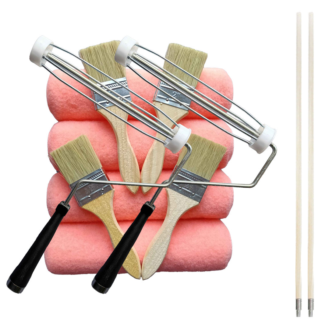 4 pack roller kit for applying concrete sealers, driveway sealers and protective concrete coatings