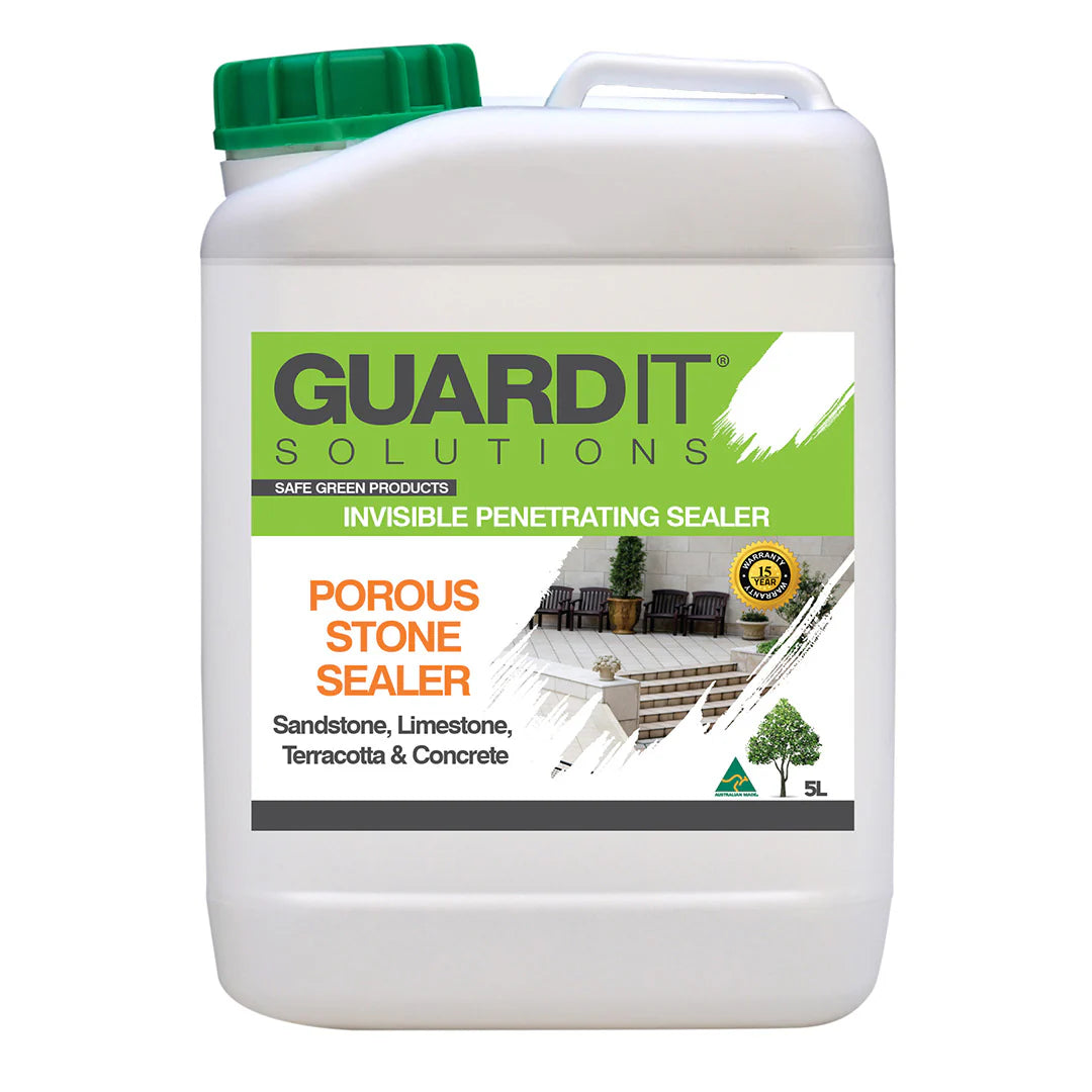 Porous stone sealer 5 litre for protecting and sealing natural stone, paving and porous concrete surfaces