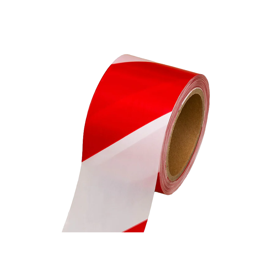 75mm x 100mtr Red & White Barrier Tape (Non Adhesive)
