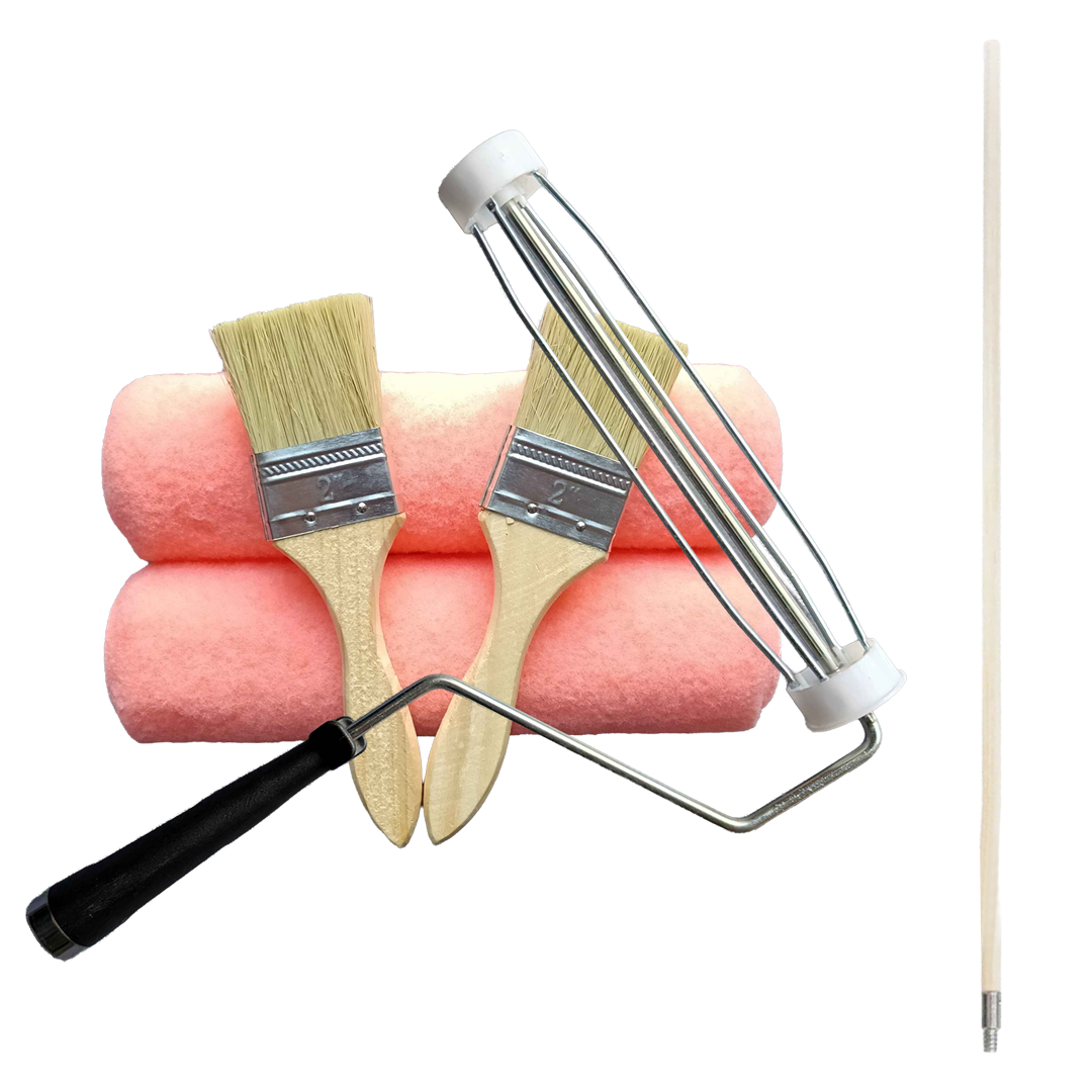 Basic 2 pack roller kit with sealer pole for applying concrete sealers, driveway sealers and paving sealers